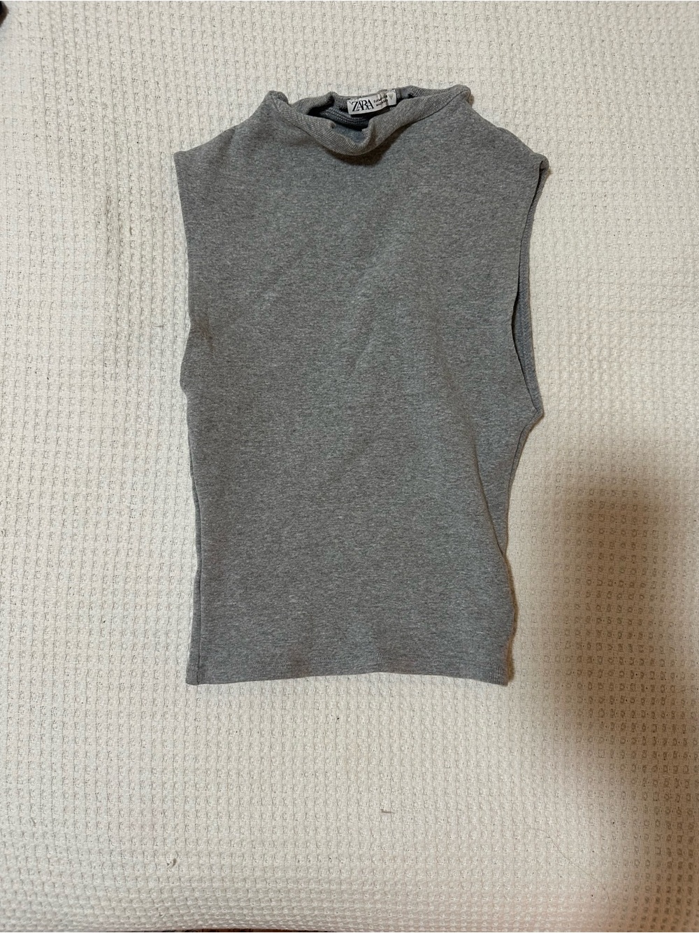 Zara Sleeveless Mock Neck Tank in Gray